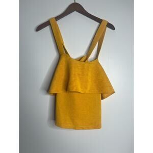 Madewell Golden Yellow Criss Cross Tiered top sz Med